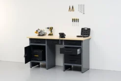 Arbeidsbenk med skap/skuffer 160 x 60 x 85 cm | Arbeidsbord & Reoler