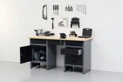 Arbeidsbenk med skap/skuffer 160 x 60 x 85 cm | Arbeidsbord & Reoler