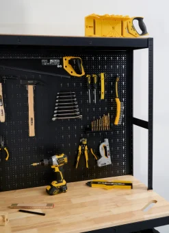 Arbeidsbord m/vegg og hyller 180x120x60 cm | Arbeidsbord & Reoler