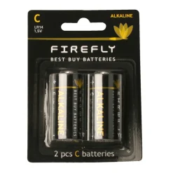 Firefly Batteri alkaliske C LR14 2-pk. - | Batterier
