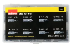 Bitssett med 80 deler | Bor & Bits