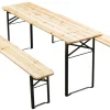 Bord-/benkesett sammenleggbart tre/metall | Sesongavslutning|Benkesett