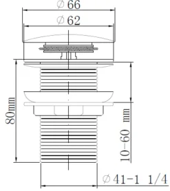 Bunnventil pop-up Ø66 × 80 mm svart | Reservedeler Til Servanter