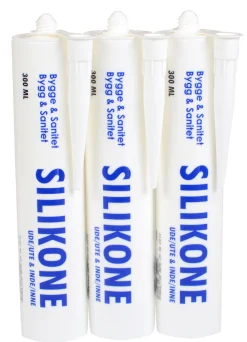 Bygg- & sanitærsilikon klar 3 x 300 ml | Silikon
