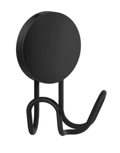 Beslagsboden Dobbel krok Ø55 mm - svart | Håndkleholdere|Knagger & Knaggrekker