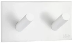 Beslagsboden Dobbel krok selvklebende 90 mm - hvit | Håndkleholdere|Knagger & Knaggrekker