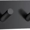 Beslagsboden Dobbel krok selvklebende 90 mm - matt svart | Håndkleholdere|Knagger & Knaggrekker