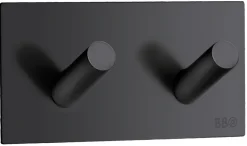 Beslagsboden Dobbel krok selvklebende 90 mm - matt svart | Håndkleholdere|Knagger & Knaggrekker