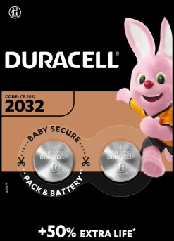 Duracell knappcellebatteri 2032 2-pk. | Knappcellebatterier