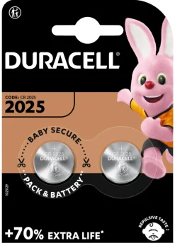 Duracell knappcellebatteri 2025 2-pk. | Knappcellebatterier