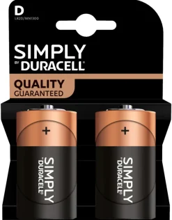Duracell Plus D alkaliske batterier 2-pk. | Batterier