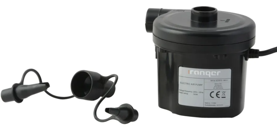 Sunlife Elektrisk luftpumpe m/3 munnstykker – ® | Luftmadrasser & Pumper