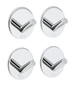 Beslagsboden Enkel krok selvklebende Ø30 mm 4-pk. - krom | Håndkleholdere|Knagger & Knaggrekker