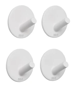 Beslagsboden Enkel krok selvklebende Ø30 mm 4-pk. - hvit | Knagger & Knaggrekker|Tilbehør Til Badet