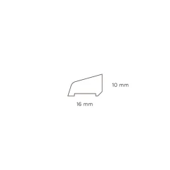 Hornbaek Feielist plast lys grå – 10 x 16 x 3000 mm | Lister