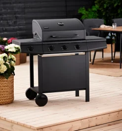 Grillexpert Gassgrill 3 brennere og sidebrenner svart - | Gassgrill