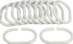 Geyser ® forhengsringer hvit 12 stk. | Dusjforheng