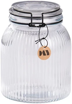 DAY Glasskrukke riflet 1,4 liter - | Oppbevaringsglass