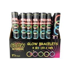 Glow in the dark armbånd 15 stk. | Pynt & Festutstyr
