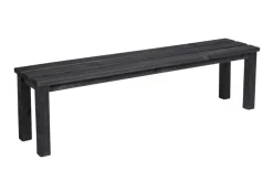 Hagebenk 150 x 33 x 42 cm i svart grunnmalt furutre | Sesongavslutning|Hagebenker