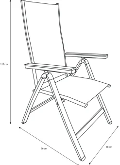 Sunlife Hagestol Kingston 6 posisjoner svart - ® | Sesongavslutning|Hagestoler