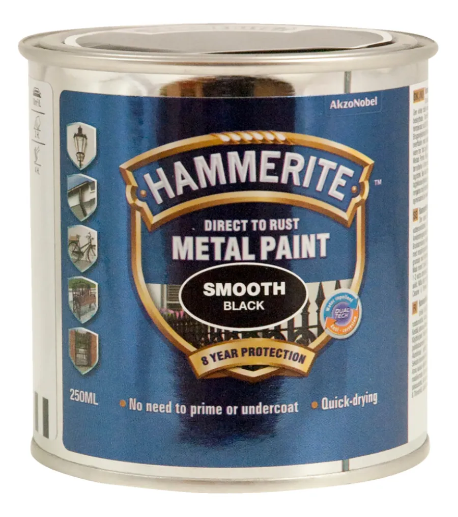 Hammerite metallmaling glatt effekt 250 ml | Metallmaling Utendørs|Tre- Og Metallmaling