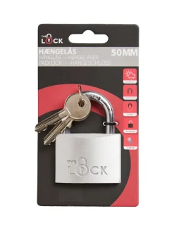 The Lock Hengelås m/to nøkler 50 mm aluminium | Hengelåser