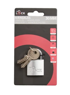 The Lock Hengelås m/to nøkler 30 mm aluminium | Hengelåser