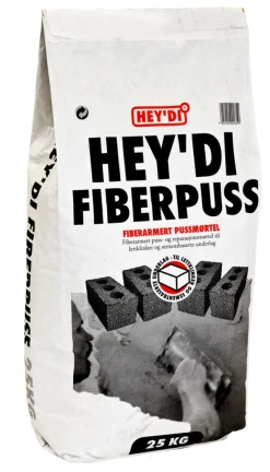 Hey'di Fiberpuss mørtel 20 kg | Sement & Mørtel