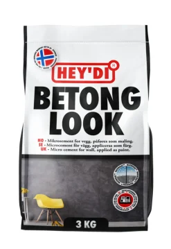 Hey'di Mikrosement Betonglook 3 kg granitt | Veggmaling