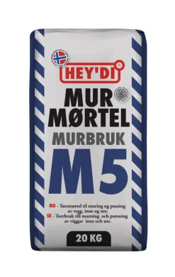 Hey'di Mur- og pussmørtel M5 20 kg | Sement & Mørtel
