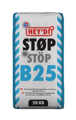 Hey'di Støp B25 20 kg | Sement & Mørtel