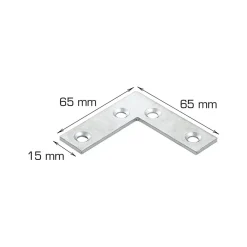 Home it Hjørnebeslag 65 x 65 x 15 mm. mm - 2 stk. | Bygningsbeslag