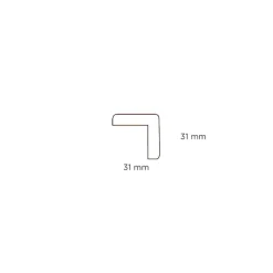 Hornbaek Hjørnelist plast hvit – 31 x 31 x 3000 mm | Lister