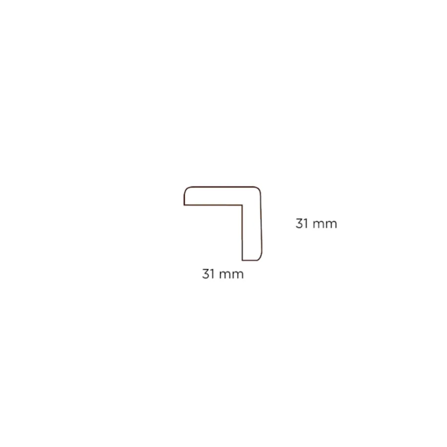 Hornbaek Hjørnelist plast hvit – 31 x 31 x 3000 mm | Lister