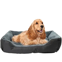 Petzone Hundeseng m/plysj svart/grå 50 x 70 cm | Hunde- Og Katteartikler