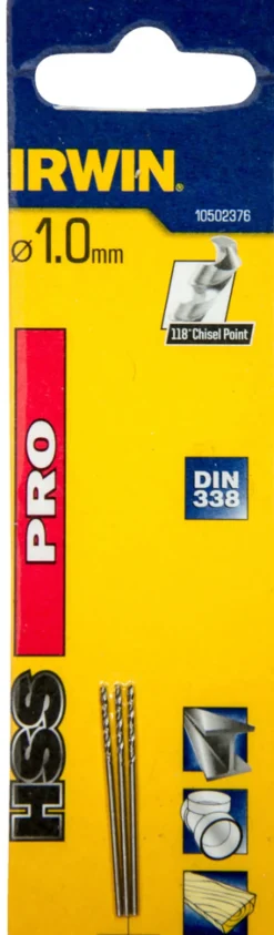 Irwin HSS Pro bor 1 mm 3 stk. | Bor & Bits