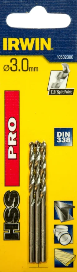 Irwin HSS Pro bor 3 mm 3 stk. | Bor & Bits