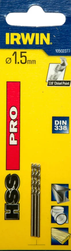 Irwin HSS Pro bor 1,5 mm 3 stk. | Bor & Bits