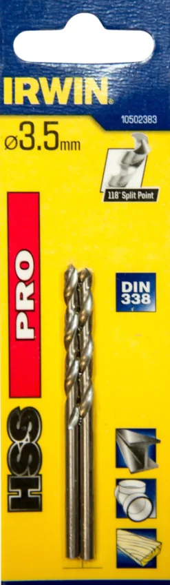 Irwin HSS Pro bor 3,5 mm 2 stk. | Bor & Bits