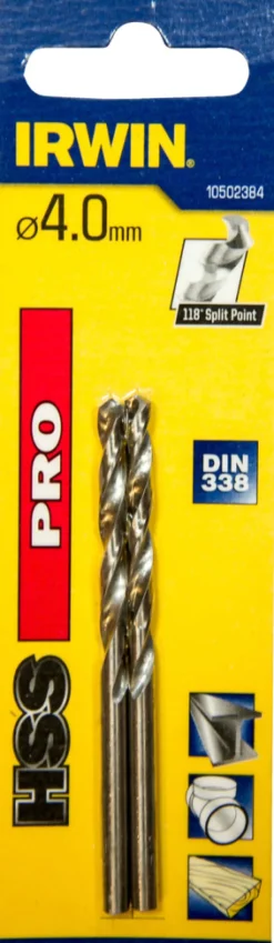 Irwin HSS Pro bor 4 mm 2 stk. | Bor & Bits