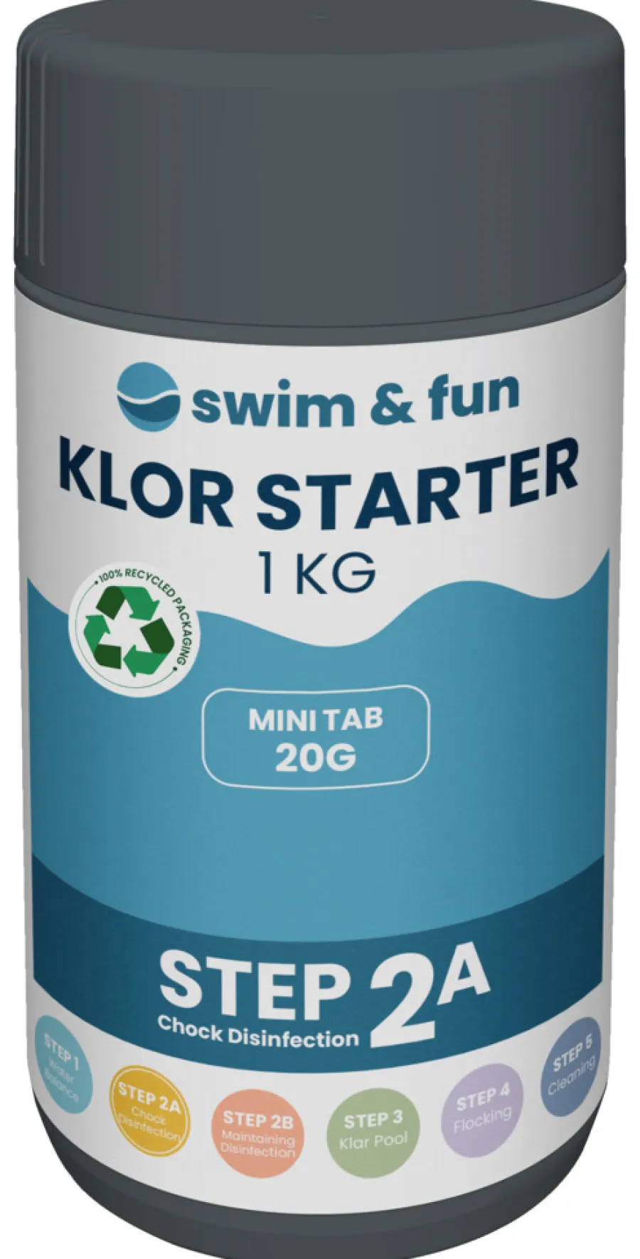 Swim & Fun Klor Starter hurtigklor 20 gr tabl. 1 kg - | Bassengtilbehør & Pleie