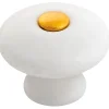 Home it Knott porselen hvit/gull 29 mm - 2 stk. | Grep & Hengsler