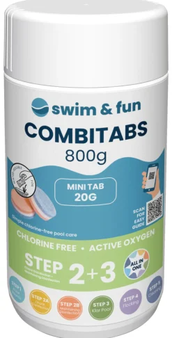 Swim & Fun Kombitabletter klorfri 20 g, 800 g - | Bassengtilbehør & Pleie