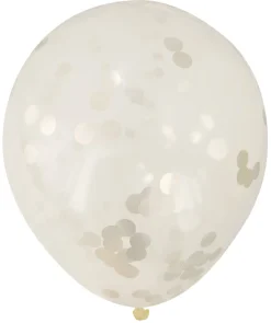 Konfettiballong 30 cm 5 stk. gull | Pynt & Festutstyr