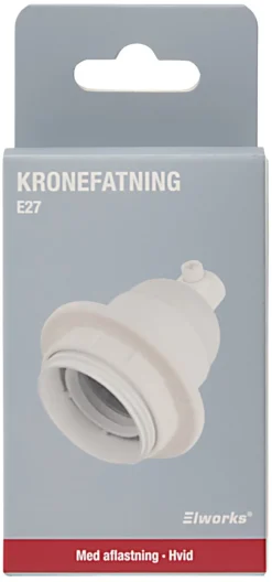 Elworks Kronesokkel E27 hvit | Eloppheng & -Feste