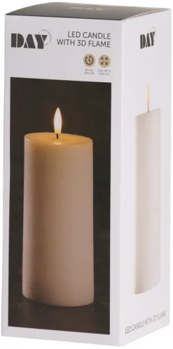 DAY Kubbelys med 3D LED-flamme H15 cm | Dekorativ Belysning - Innendørs