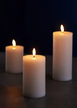 DAY Kubbelys med 3D LED-flamme H15 cm | Dekorativ Belysning - Innendørs
