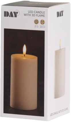 DAY Kubbelys med 3D LED-flamme H12,5 cm | Dekorativ Belysning - Innendørs