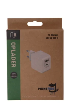 PhoneFood Lader med 2 innganger – USB-A og USB-C | Lyd & Tilbehør Til Mobiltelefoner